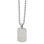 FJC Finejewelers Stainless Steel Brushed and Reversible Dog Tag Necklace 22 Inches x 15.97 mm