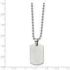 FJC Finejewelers Stainless Steel Brushed and Reversible Dog Tag Necklace 22 Inches x 15.97 mm