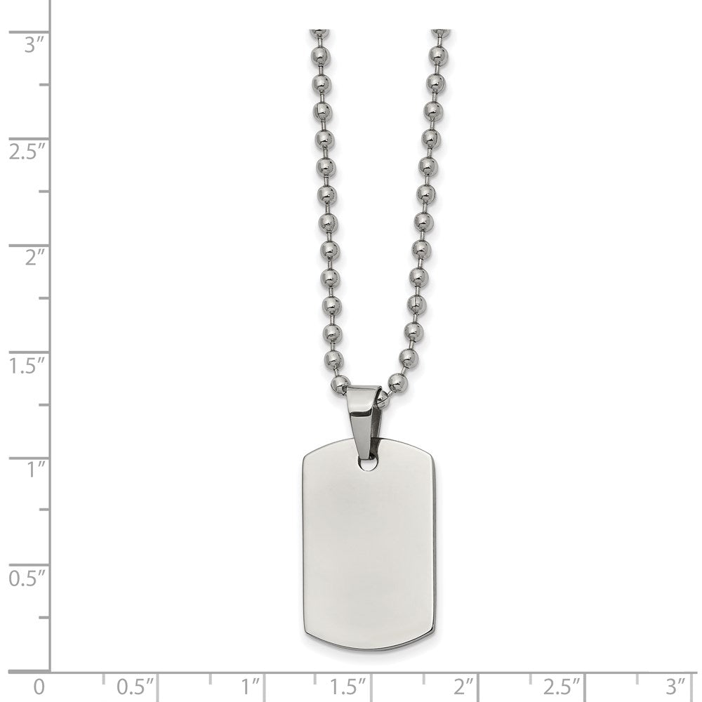 FJC Finejewelers Stainless Steel Brushed and Reversible Dog Tag Necklace 22 Inches x 15.97 mm