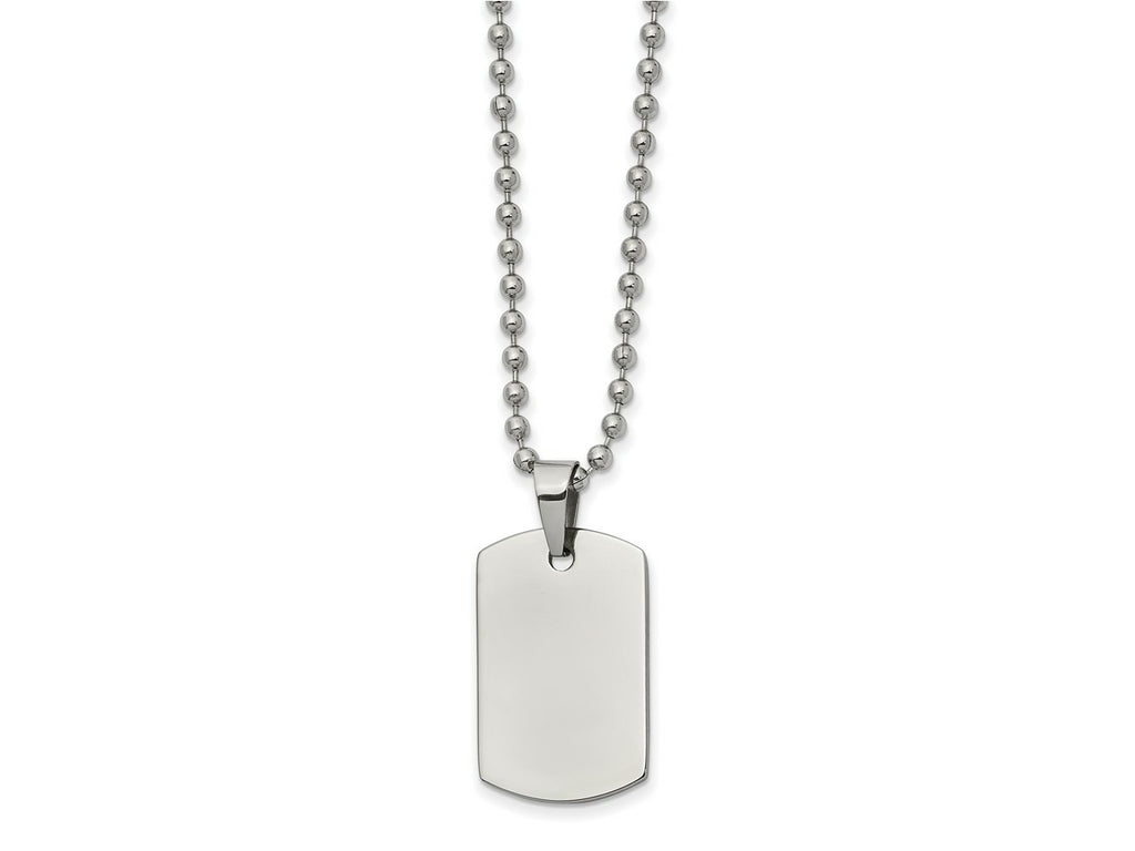 FJC Finejewelers Stainless Steel Brushed and Reversible Dog Tag Necklace 22 Inches x 15.97 mm