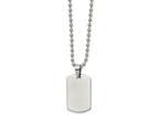 FJC Finejewelers Stainless Steel Brushed and Reversible Dog Tag Necklace 22 Inches x 15.97 mm