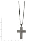FJC Finejewelers Stainless Steel Matte Finish Gun Metal IP Cross 22in Necklace 22 Inches x 31 mm