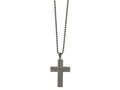 FJC Finejewelers Stainless Steel Matte Finish Gun Metal IP Cross 22in Necklace 22 Inches x 31 mm