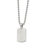 FJC Finejewelers Stainless Steel Ball Brushed and Reversible Dog Tag Necklace 22 Inches x 14.2 mm