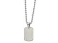 FJC Finejewelers Stainless Steel Ball Brushed and Reversible Dog Tag Necklace 22 Inches x 14.2 mm