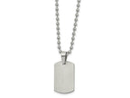 FJC Finejewelers Stainless Steel Ball Brushed and Reversible Dog Tag Necklace 22 Inches x 14.2 mm