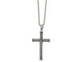 FJC Finejewelers Stainless Steel Ball Antiqued and Cross 22in Necklace 22 Inches x 34 mm
