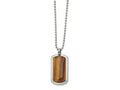FJC Finejewelers Stainless Steel Ball with Tiger's Eye Dog Tag 22in Necklace 22 Inches x 22.95 mm