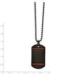 FJC Finejewelers Stainless Steel Black IP with Tiger's Eye Dog Tag 22in Necklace 22 Inches x 22.86 mm