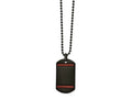 FJC Finejewelers Stainless Steel Black IP with Tiger's Eye Dog Tag 22in Necklace 22 Inches x 22.86 mm