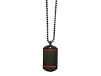 FJC Finejewelers Stainless Steel Black IP with Tiger's Eye Dog Tag 22in Necklace 22 Inches x 22.86 mm