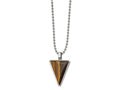 FJC Finejewelers Stainless Steel Polished with Tiger's Eye Triangle Necklace 24 Inches x 23.56 mm