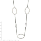 FJC Finejewelers Stainless Steel Cable Polished Fancy Oval Link Necklace 38 Inches x 20.1 mm
