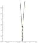 FJC Finejewelers Stainless Steel Bar Polished with CZ BAR Necklace 16 Inches x 1.3 mm