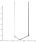 FJC Finejewelers Stainless Steel Cable Polished CZ Angled Bar Necklace 17.5 Inches x 1.3 mm