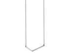 FJC Finejewelers Stainless Steel Cable Polished CZ Angled Bar Necklace 17.5 Inches x 1.3 mm