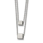 FJC Finejewelers Stainless Steel Fancy Two Strand Necklace 19 Inches x 5.95 mm