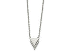 FJC Finejewelers Stainless Steel Cable with CZ Double Triangles Necklace 16.5 Inches x 1.9 mm