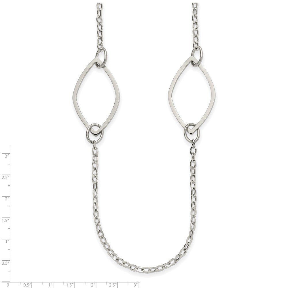 FJC Finejewelers Stainless Steel Polished Fancy Link Necklace 36 Inches x 1.4 mm