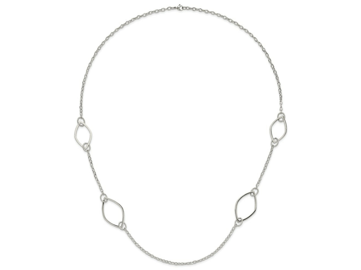 FJC Finejewelers Stainless Steel Polished Fancy Link Necklace 36 Inches x 1.4 mm