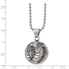 FJC Finejewelers Stainless Steel Ball Antiqued and Polished Cobra Necklace 22 Inches x 25.72 mm