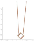 FJC Finejewelers Stainless Steel Rose IP-plated CZ Necklace 19.5 Inches x 12.9 mm
