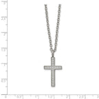 FJC Finejewelers Stainless Steel Rolo with CZ Cross 20in Necklace 20 Inches x 14 mm