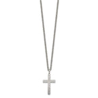 FJC Finejewelers Stainless Steel Rolo with CZ Cross 20in Necklace 20 Inches x 14 mm