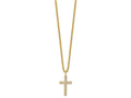 FJC Finejewelers Stainless Steel Yellow IP-plated with CZ Cross Necklace 20 Inches x 14 mm