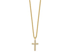 FJC Finejewelers Stainless Steel Yellow IP-plated with CZ Cross Necklace 20 Inches x 14 mm
