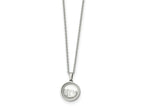 FJC Finejewelers Stainless Steel Floating Crystal Heart 16in with 2in ext Necklace 18 Inches x 12 mm