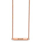FJC Finejewelers Stainless Steel Cable Rose IP Plated CZ ENJOY Bar Necklace 18 Inches x 3.9 mm