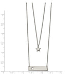 FJC Finejewelers Stainless Steel Star and Bar Multi Strand Necklace 17 Inches x 1.4 mm