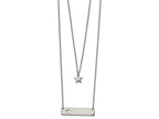 FJC Finejewelers Stainless Steel Star and Bar Multi Strand Necklace 17 Inches x 1.4 mm