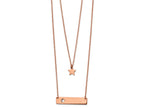 FJC Finejewelers Stainless Steel Rose IP Plated Star/Bar Multi Strand Necklace 17 Inches x 1.4 mm