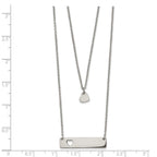 FJC Finejewelers Stainless Steel Cable Heart Bar Multi Strand Necklace 17 Inches x 1.4 mm