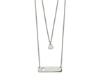 FJC Finejewelers Stainless Steel Cable Heart Bar Multi Strand Necklace 17 Inches x 1.4 mm