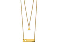 FJC Finejewelers Stainless Steel Yellow IP Heart Bar Multi Strand 1.5in ext Necklac 17 Inches x 1.5 mm