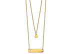 FJC Finejewelers Stainless Steel Yellow IP Heart Bar Multi Strand 1.5in ext Necklac 17 Inches x 1.5 mm