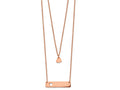 FJC Finejewelers Stainless Steel Rose IP Plated Heart Bar Multi Strand Necklace 17 Inches x 1.5 mm