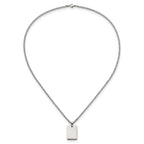 FJC Finejewelers Stainless Steel Curb Polished Dog Tag Necklace 24 Inches x 19 mm