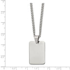 FJC Finejewelers Stainless Steel Curb Polished Dog Tag Necklace 24 Inches x 19 mm