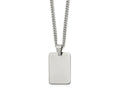 FJC Finejewelers Stainless Steel Curb Polished Dog Tag Necklace 24 Inches x 19 mm