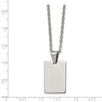 FJC Finejewelers Stainless Steel Polished Dog Tag Necklace 18 Inches x 16 mm