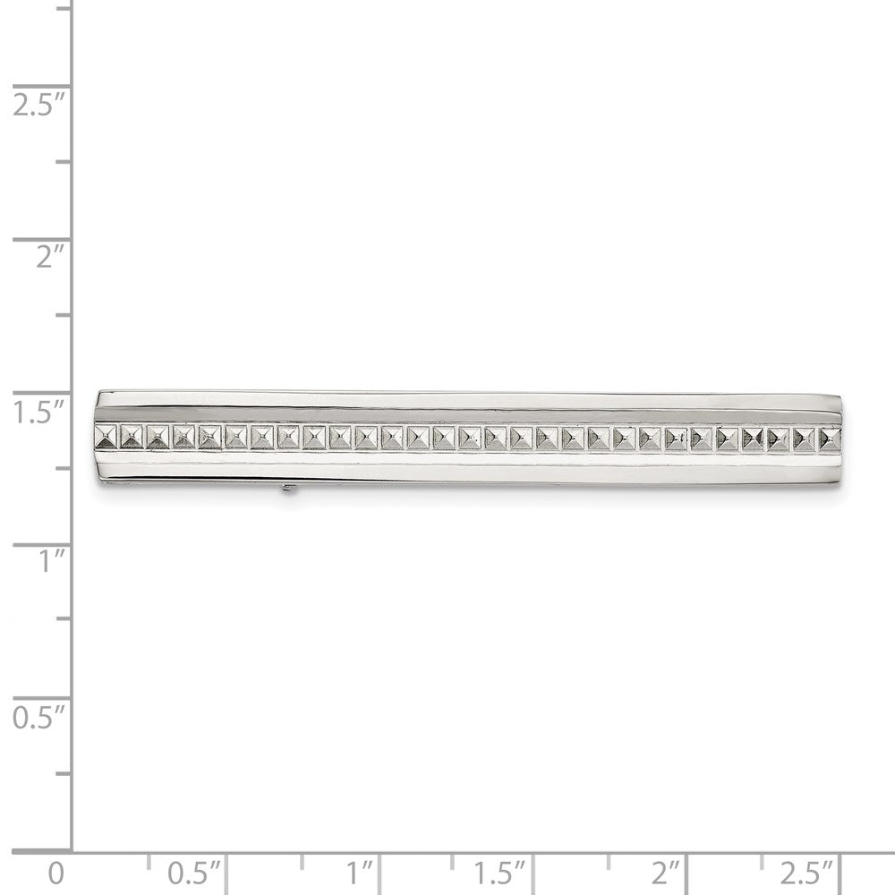 FJC Finejewelers Stainless Steel Tie Clip Polished Studded Tie Bar 57 x 7 mm