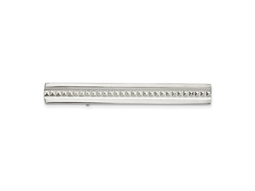 FJC Finejewelers Stainless Steel Tie Clip Polished Studded Tie Bar 57 x 7 mm