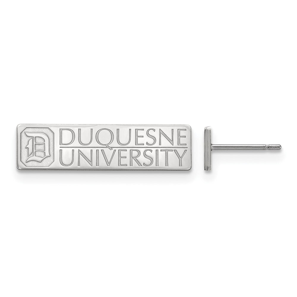 LogoArt 925 Sterling Silver Duquesne University Small Post Earrings 12 x 18 mm