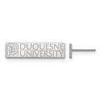 LogoArt 925 Sterling Silver Duquesne University Small Post Earrings 12 x 18 mm