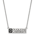 LogoArt 925 Sterling Silver Cable Duquesne University Enamel Large Pendant with Necklace 18 Inches x 27 mm