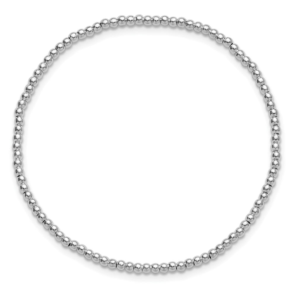 FJC Finejewelers 925 Sterling Silver Bead and Beaded 6.5in 2.00mm Beaded Stretch Bracelet 6.5 Inches x 2 mm